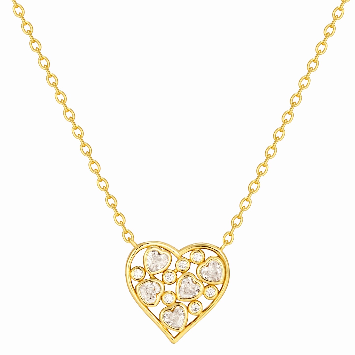 Heart CZ Circle Necklace