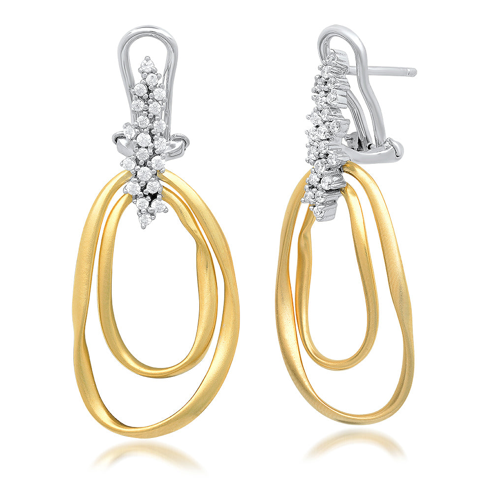 Double Oval Drop Earring
