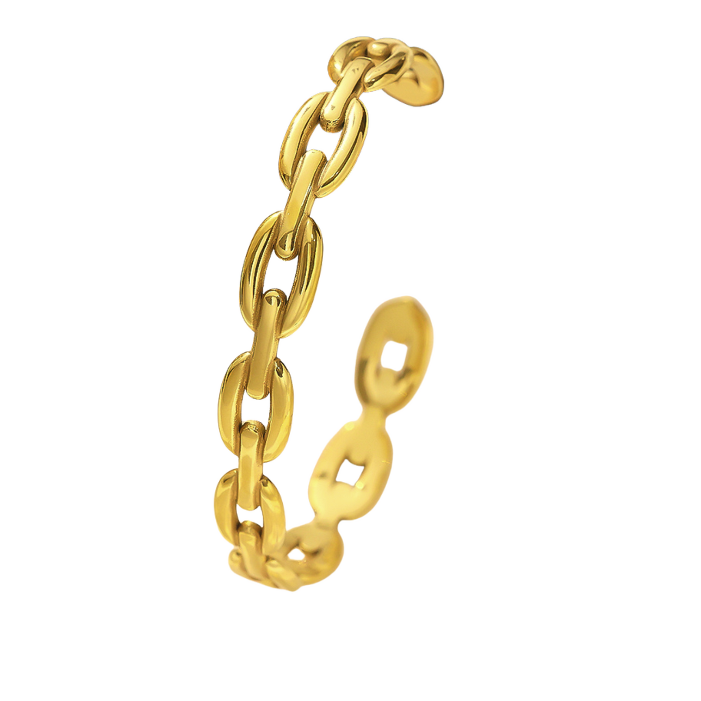 Gold Plated Stainless Steel Chain Link Bangle