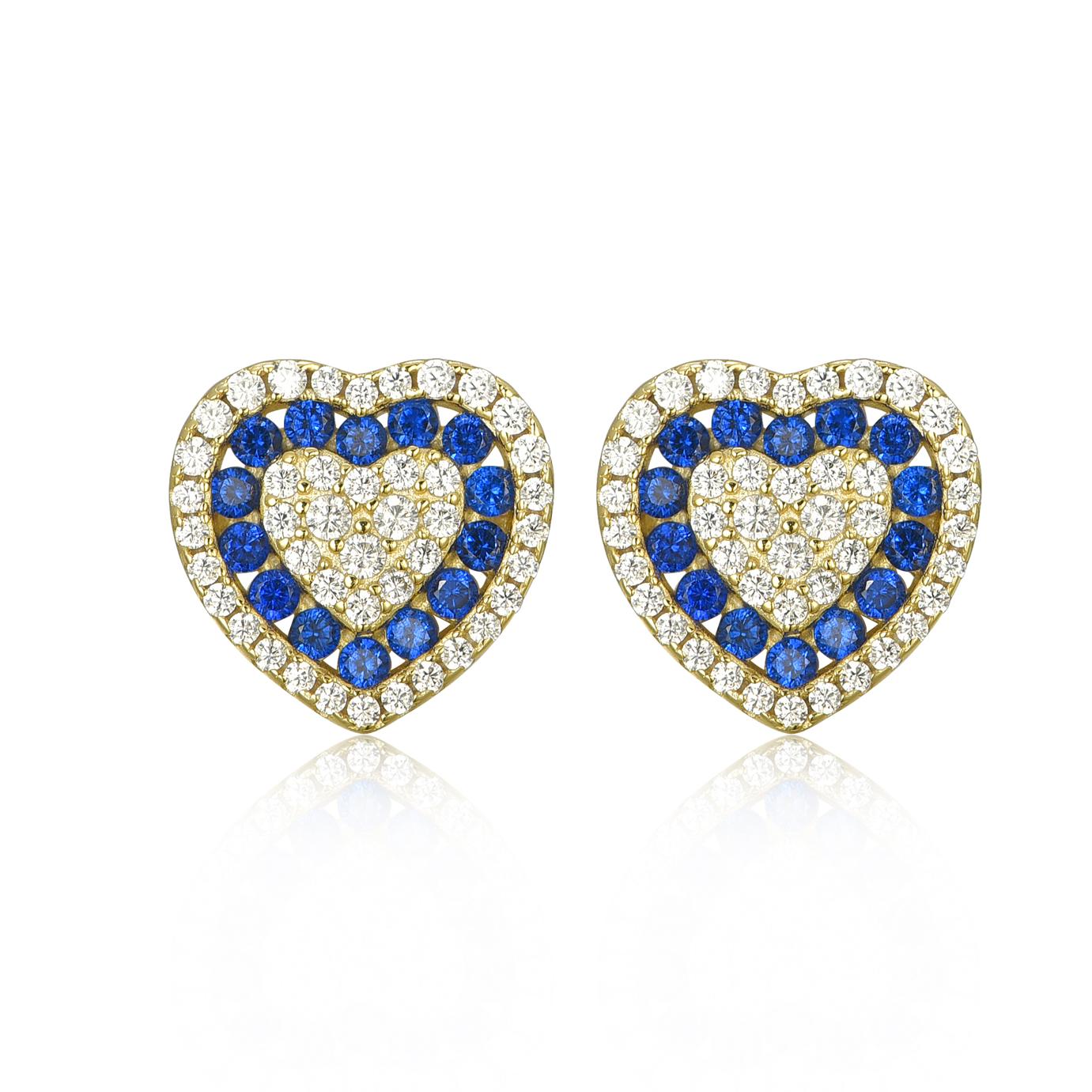 Double Halo Heart Earring