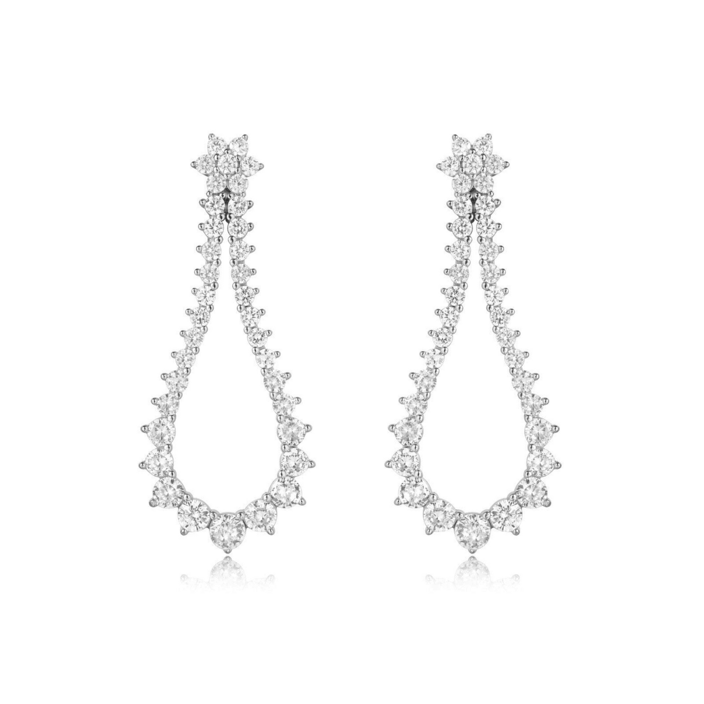 Silver Mixed Stone Teardrop Earring