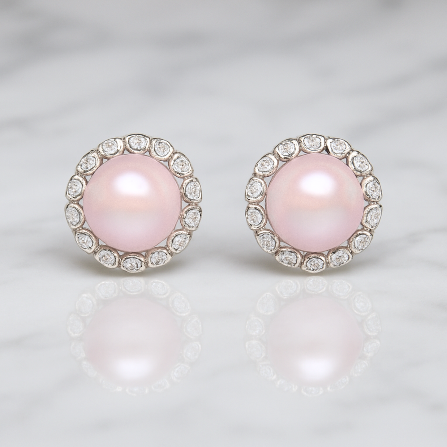 Pale Pink Halo Earrings