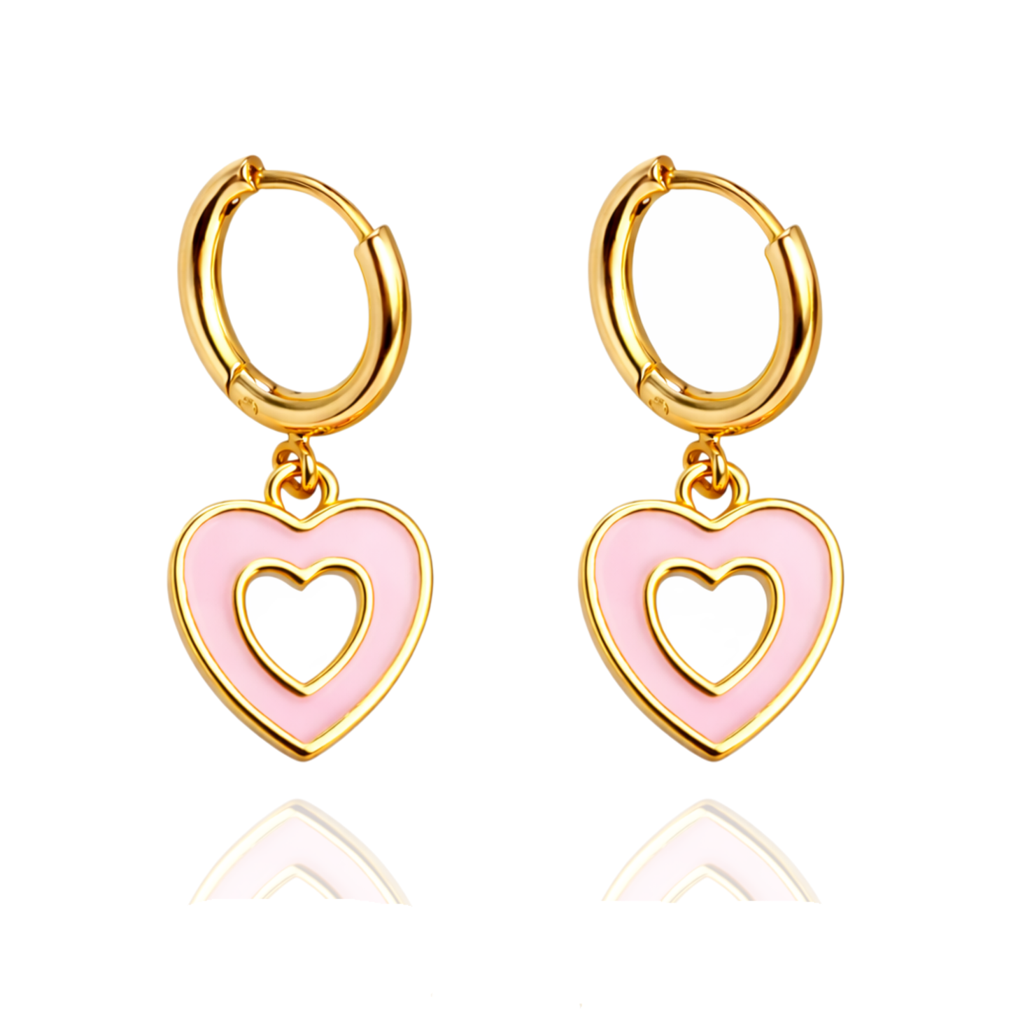 Pink Heart Drop Earring
