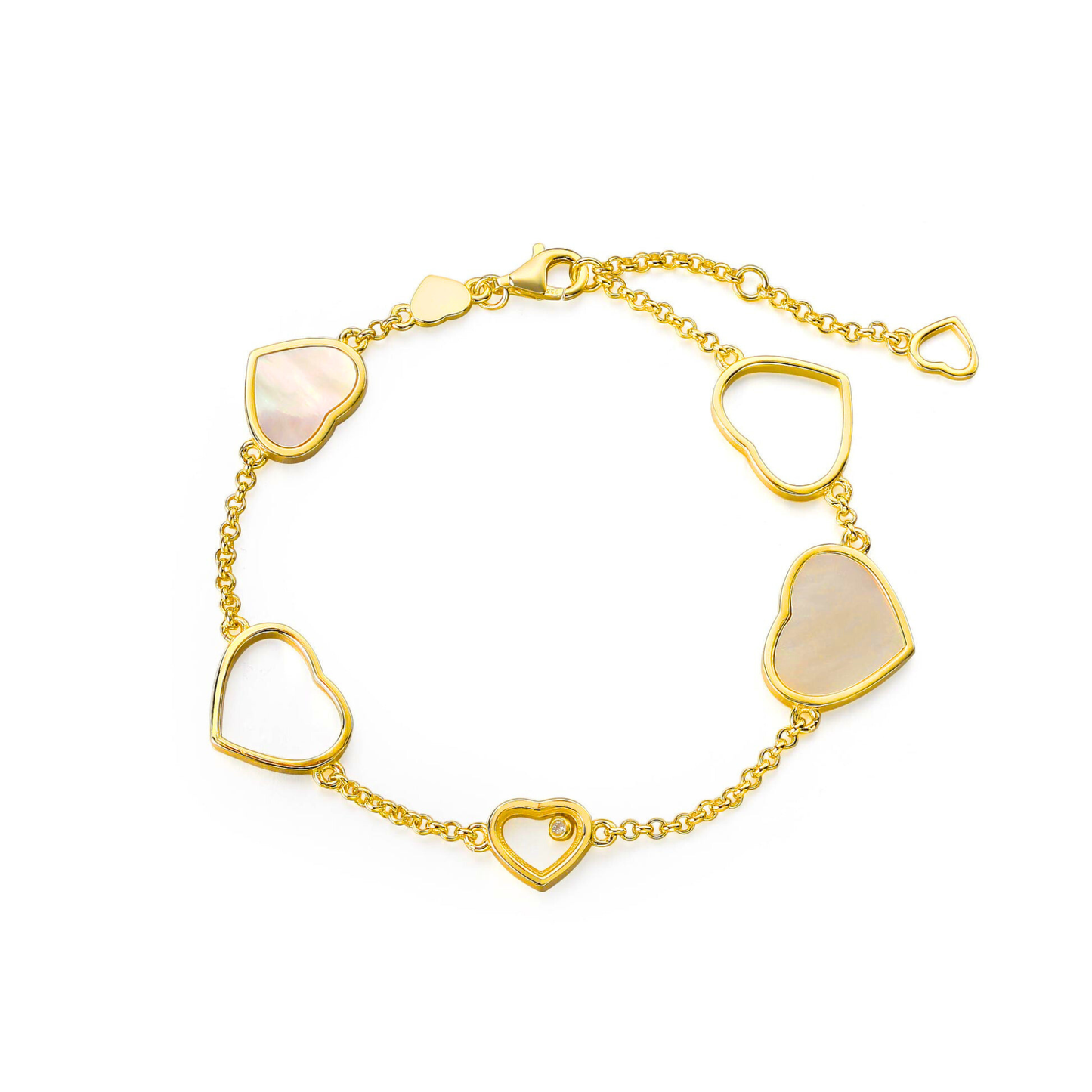 Mother of Pearl Heart Bracelet