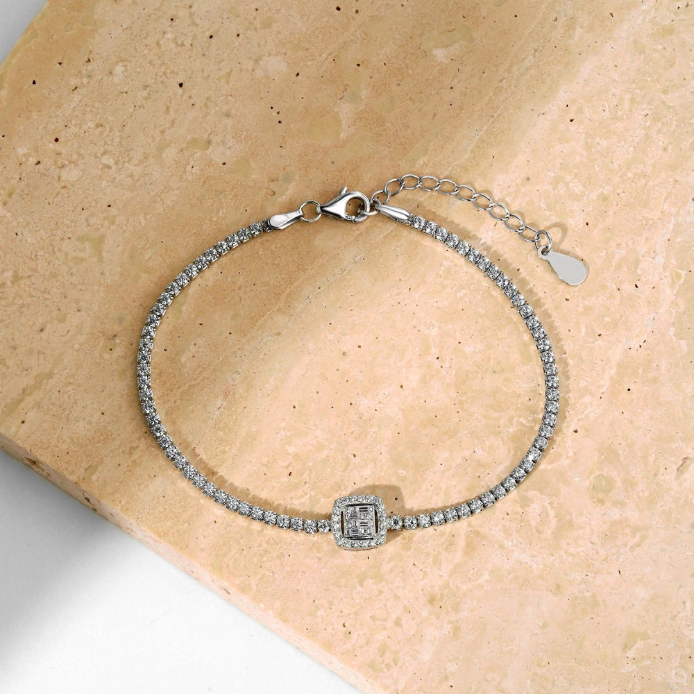 Silver Solitaire Tennis Bracelet