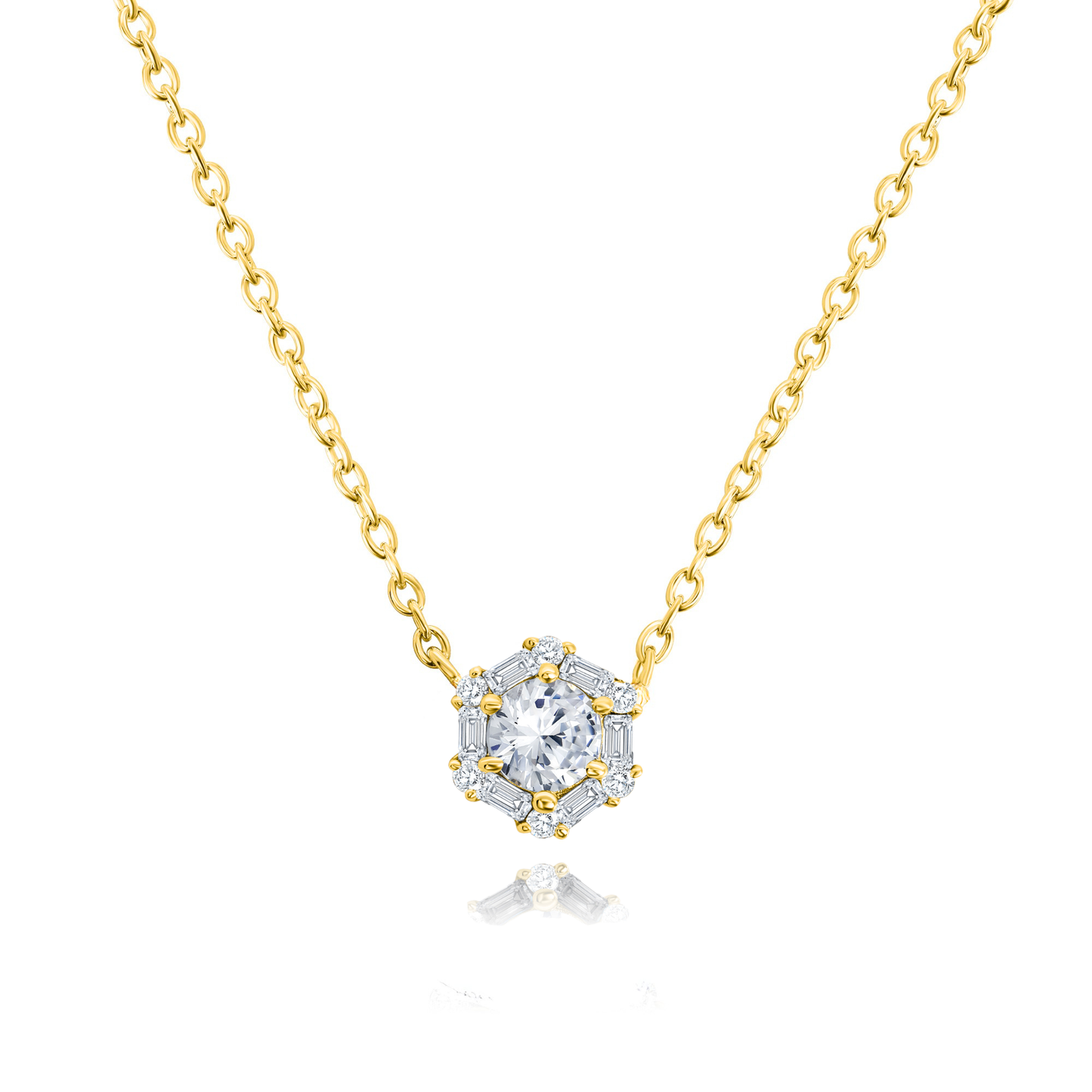 Baguette Solitaire Necklace