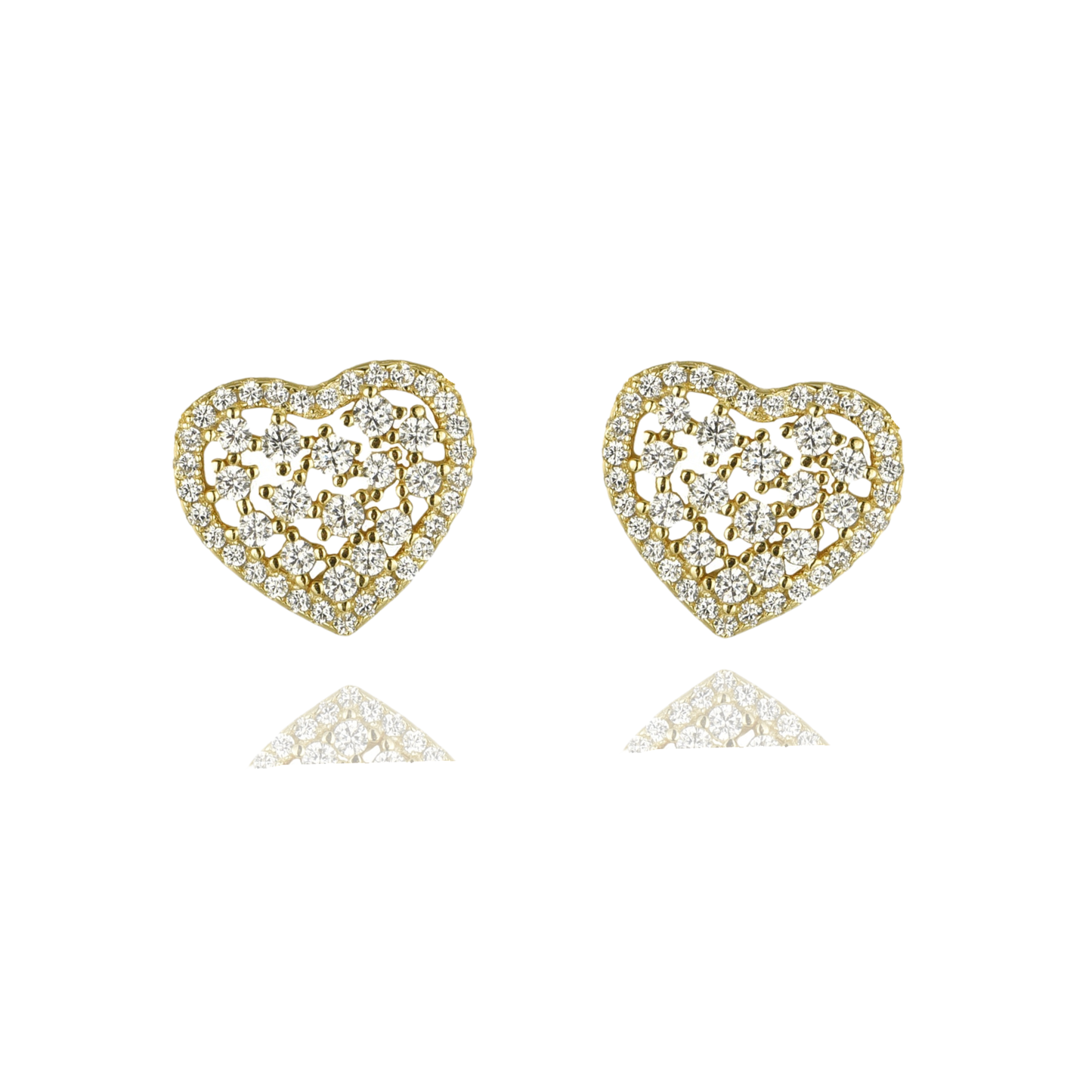 Silver Stones Heart Earring