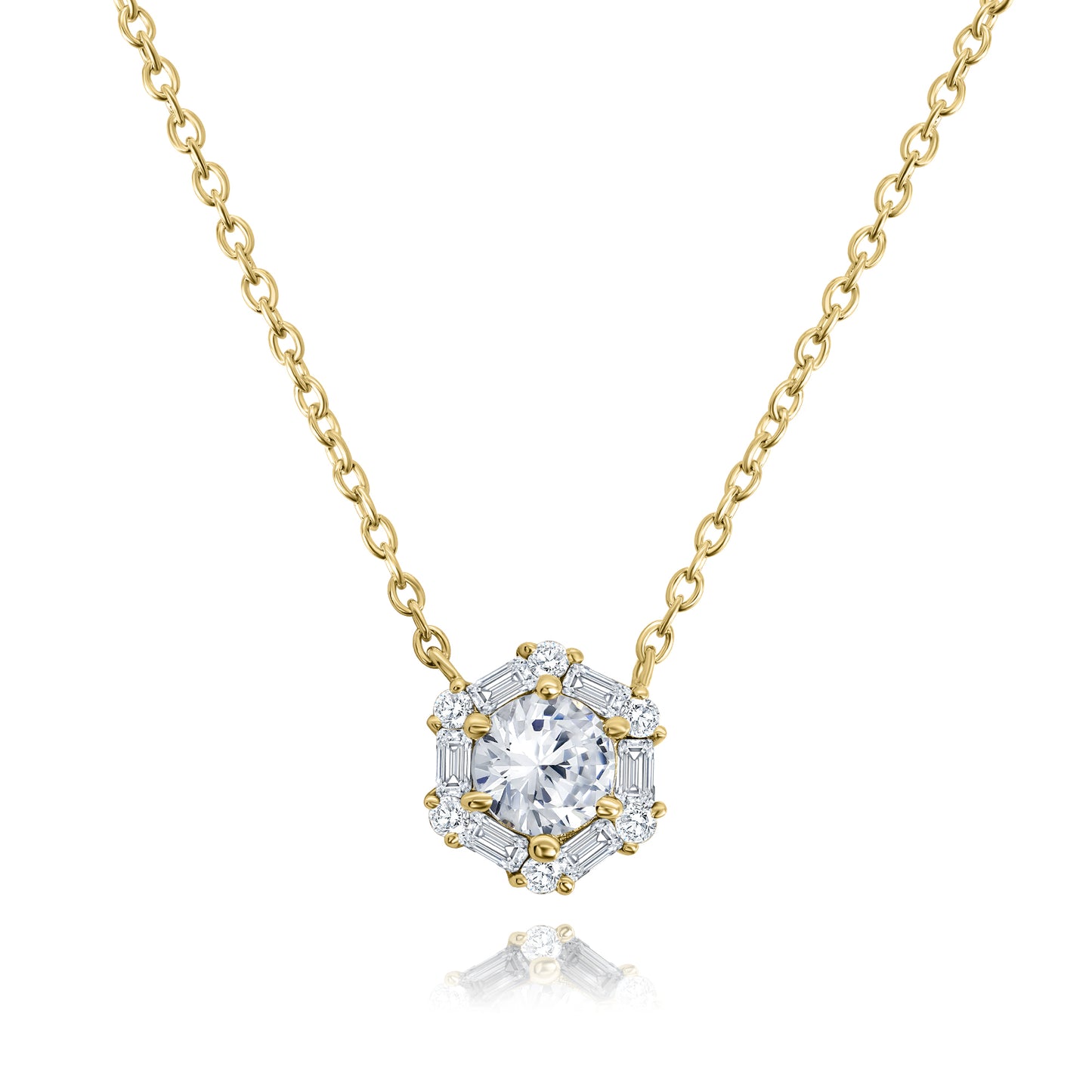 Baguette Solitaire Necklace