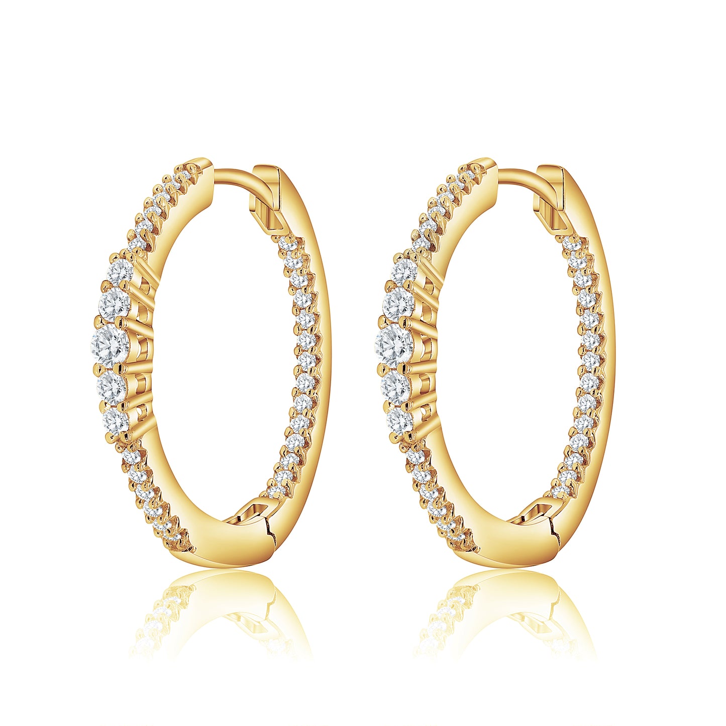 Center Accent Hoop Earrings