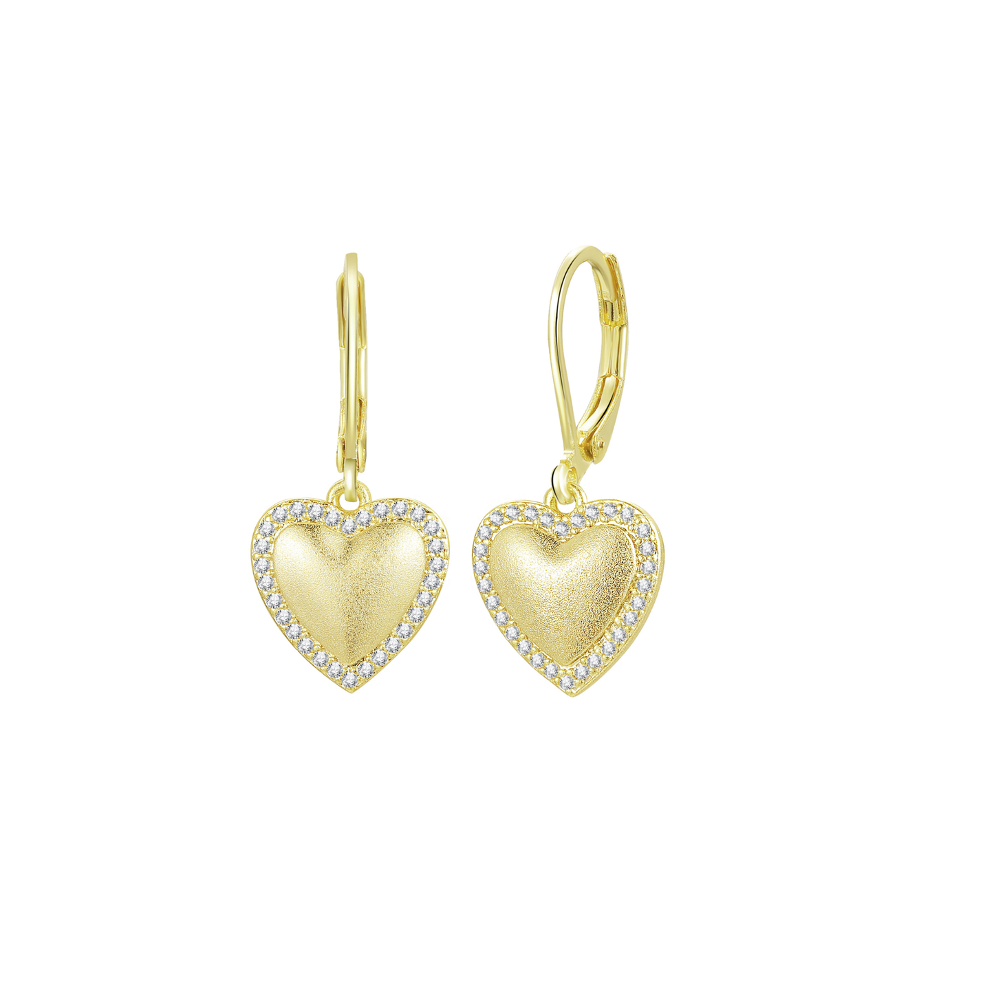 Matt Gold Pave Heart Earring