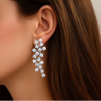 Large Cluster Drop Earrings