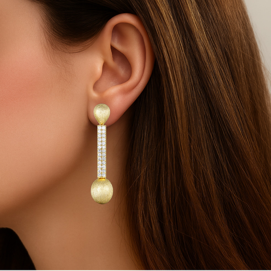 Silver Tennis Drop Earring