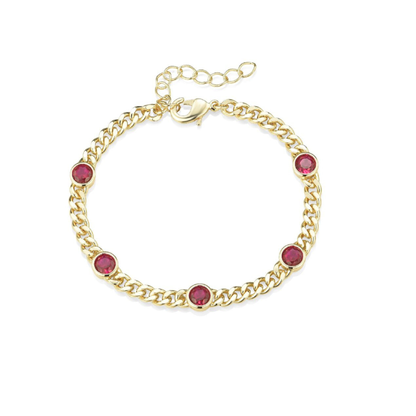 Cuban Chain Station Bracelet - Thin