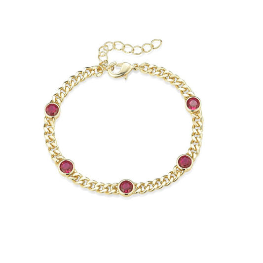 Cuban Chain Station Bracelet - Thin
