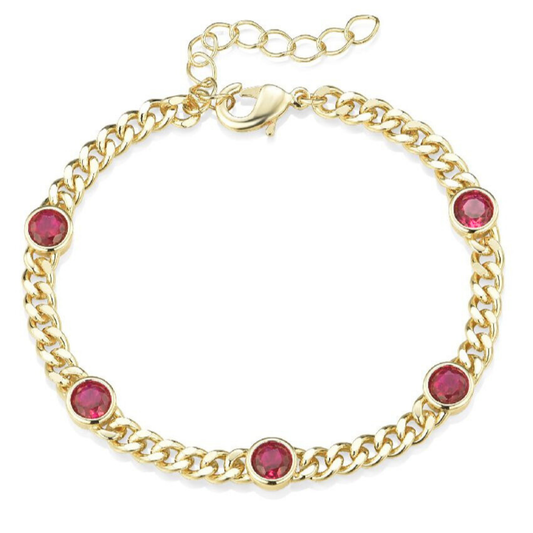 Cuban Chain Station Bracelet - Thick