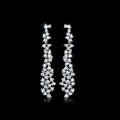 Silver Long Cluster Earring