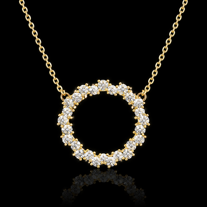 Cluster Disc Necklace with Rhinestones