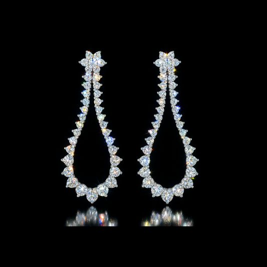 Silver Mixed Stone Teardrop Earring