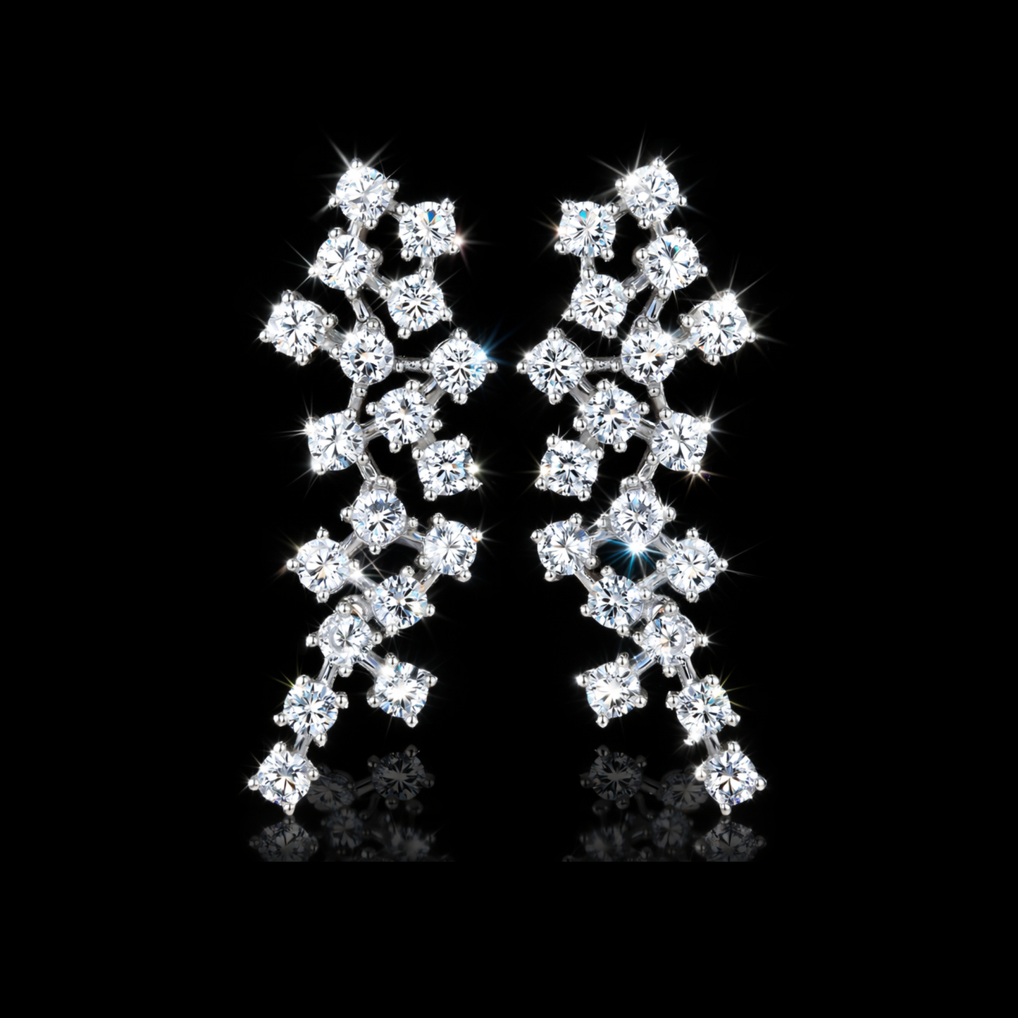 Large Cluster Drop Earrings