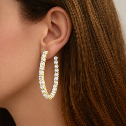 Large Clear Hoop Earrings