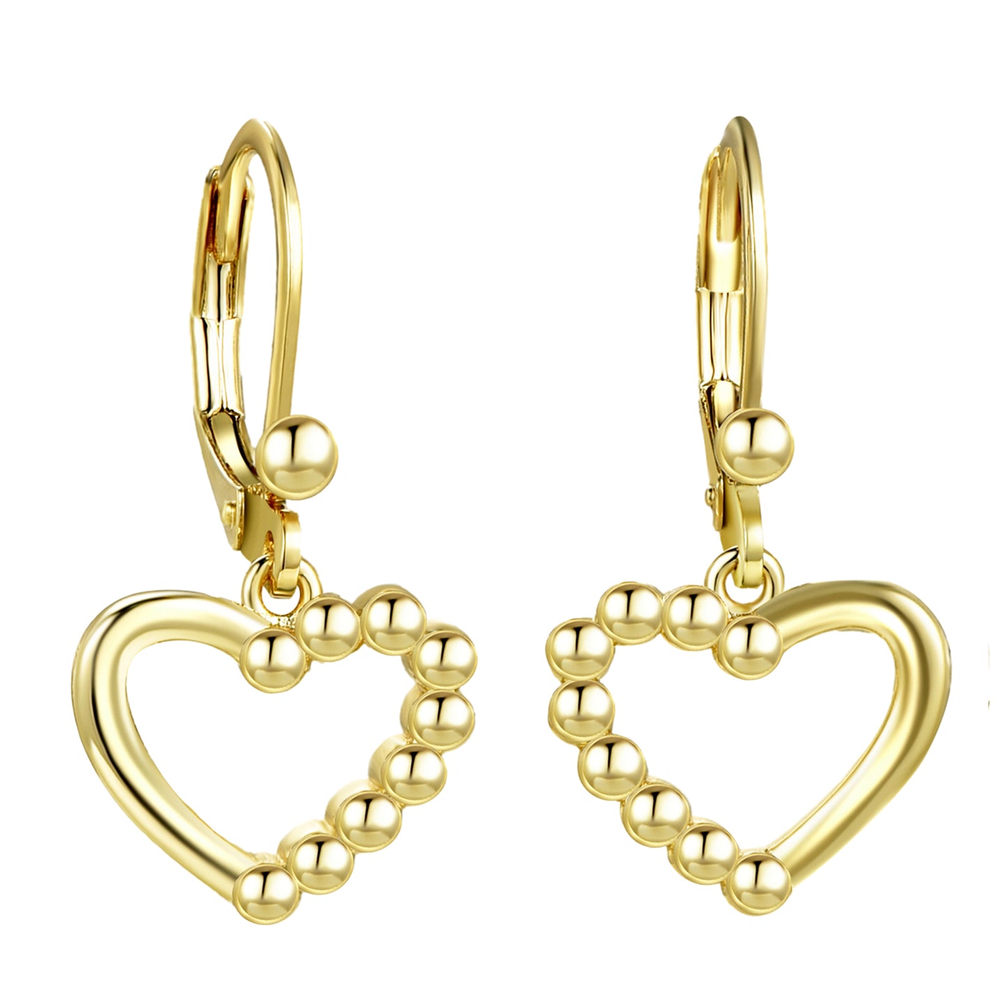 Gold Pearl Heart Earring