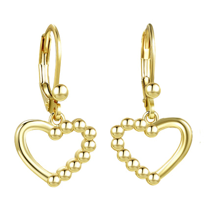 Gold Pearl Heart Earring