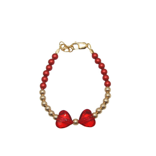Red and Gold Bow Bracelet