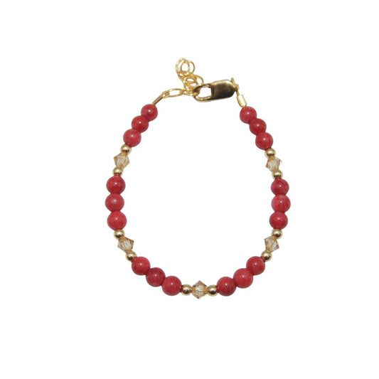 Red Beads and Crystal Bracelet