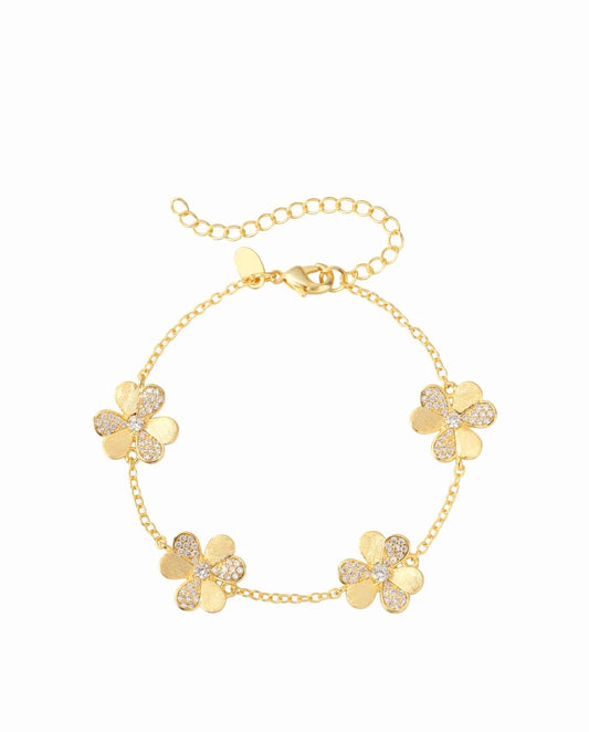 Pave Flower Bracelet