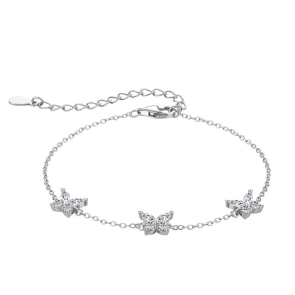 Sterling Silver Crystal Butterfly Bracelet