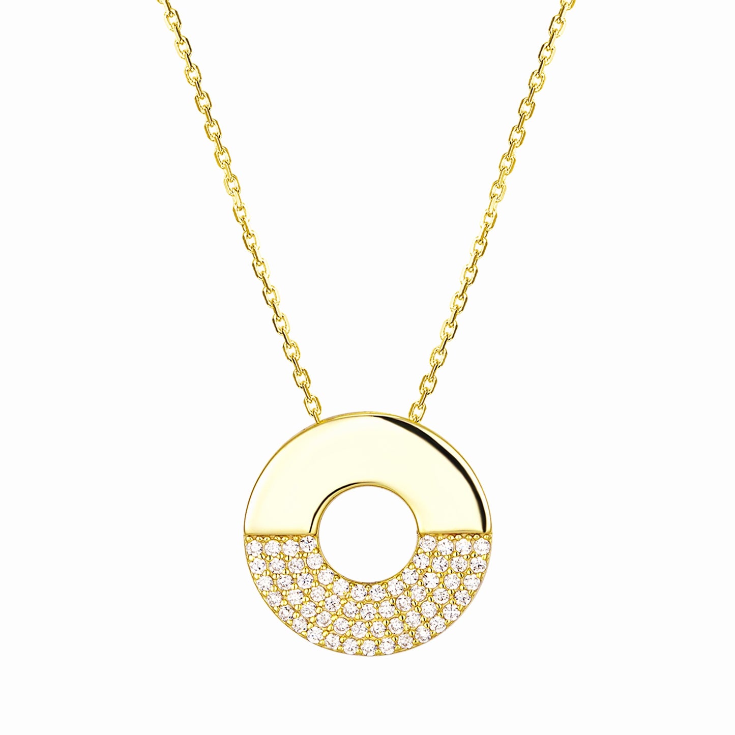 Pave Half Circle Necklace