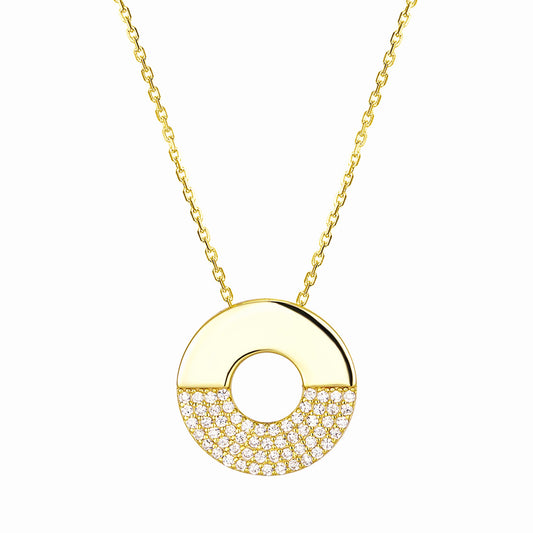 Pave Half Circle Necklace
