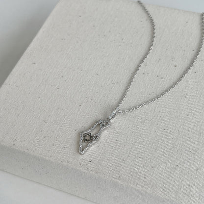 Silver Map of Israel Necklace