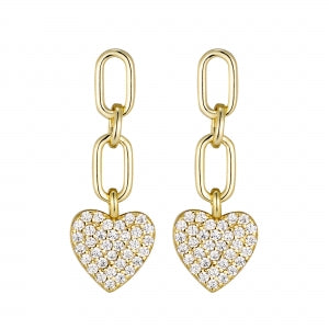 Paperclip Heart Drop Earring