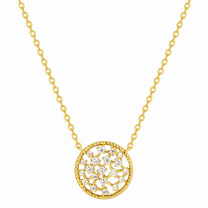 Scattered Stone Disc Necklace