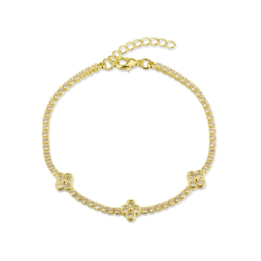 Girls Tennis Clover Bracelet