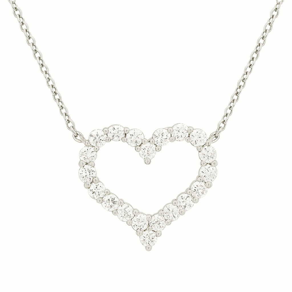 Dainty Rhinestone Heart Necklace
