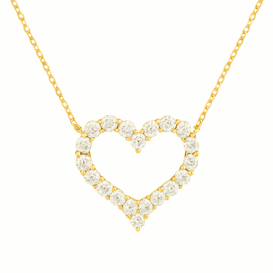 Dainty Rhinestone Heart Necklace