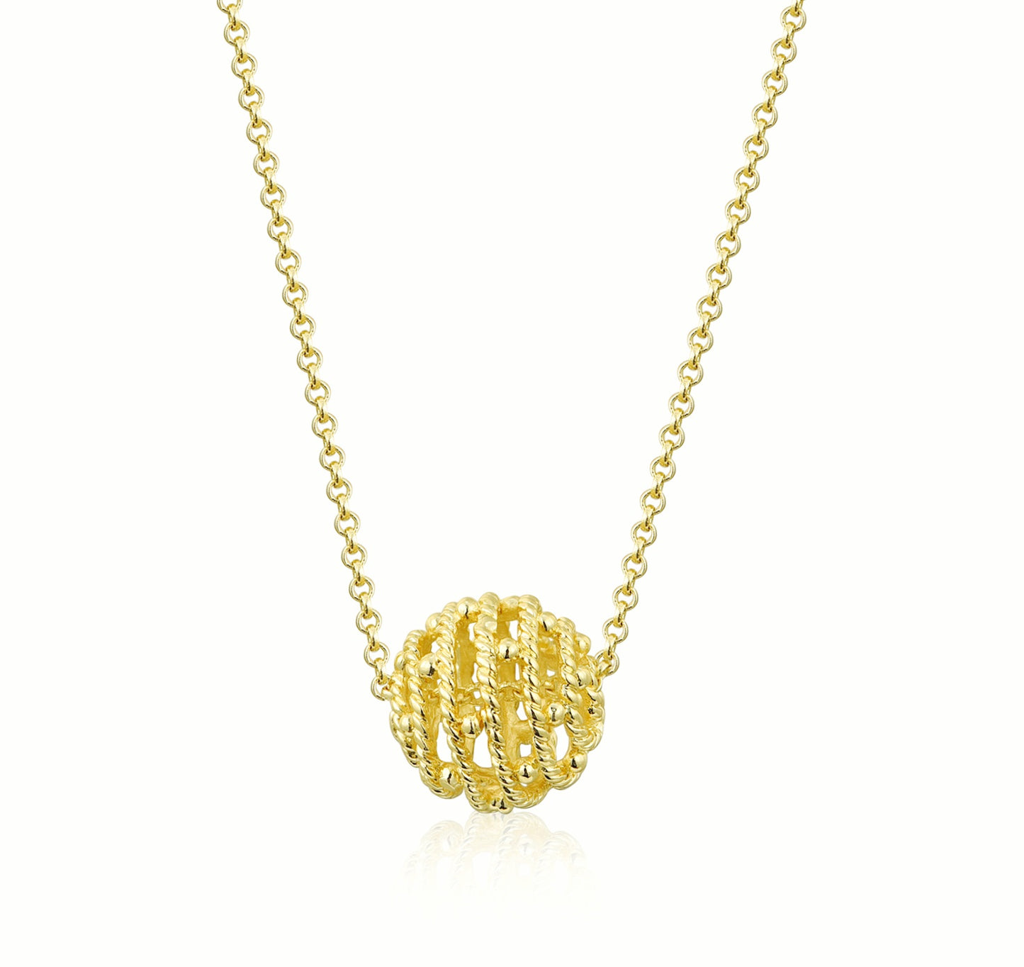 Gold Plated Disco Ball  Necklace