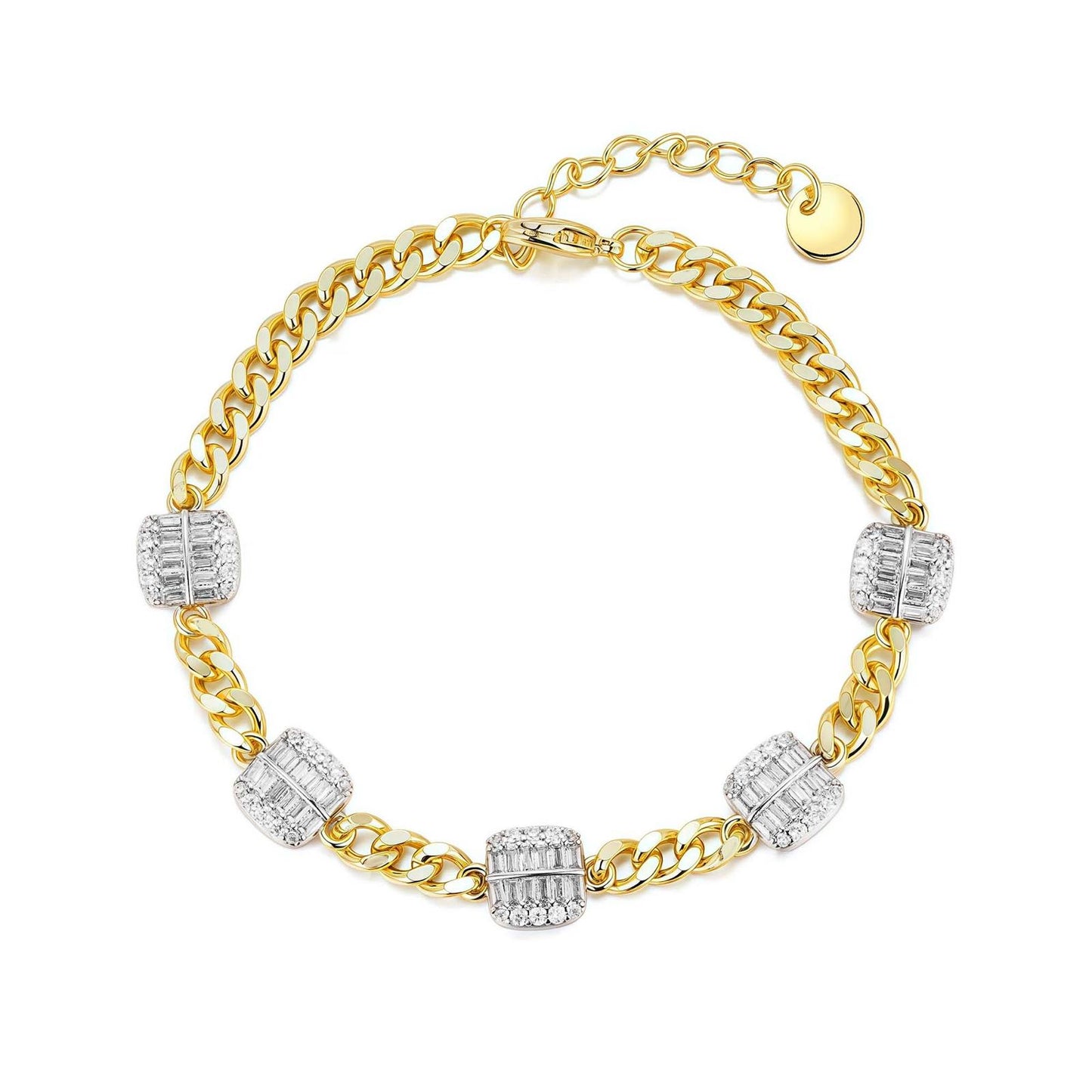 Cuban Link Square Baguette Bracelet
