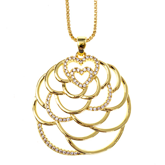 Gold Plated Filigree Flower Design Necklace