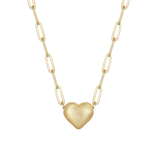 Gold Plated Paperclip Heart Necklace
