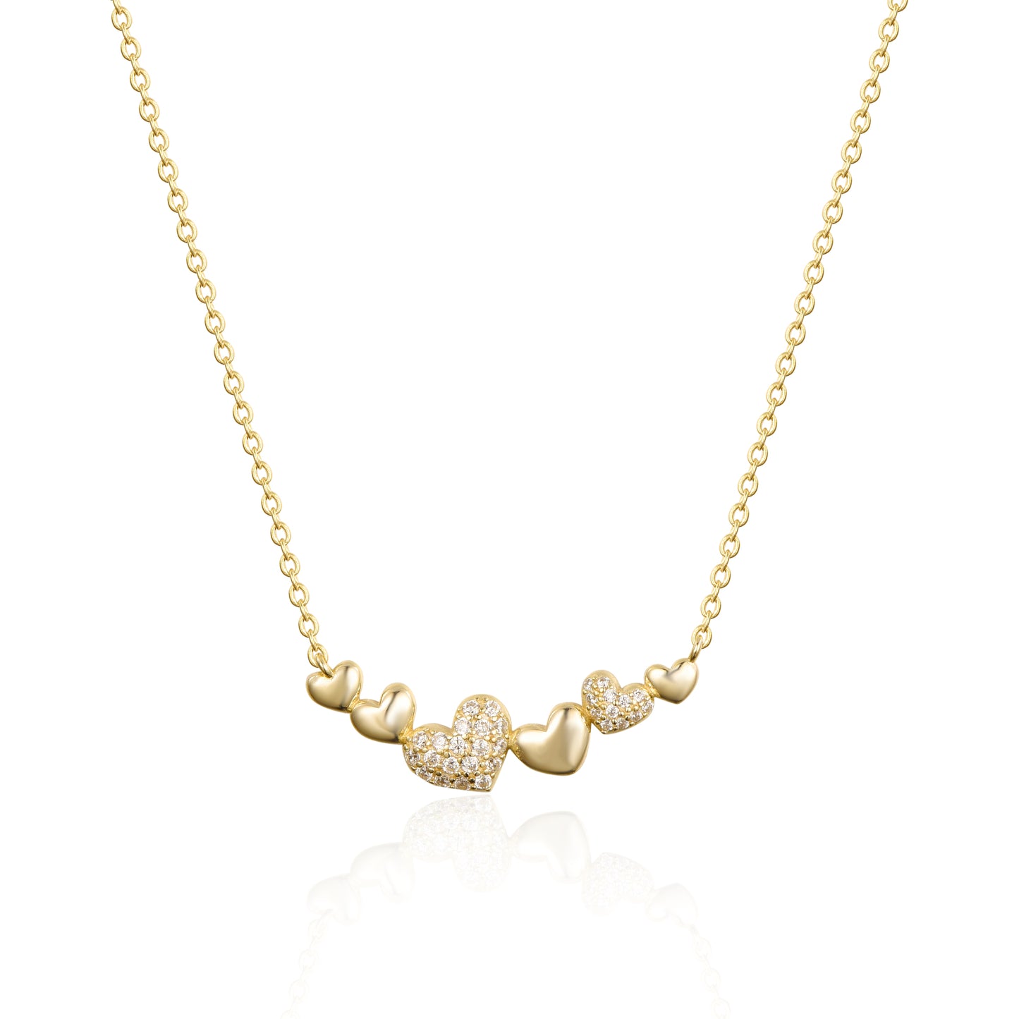 Gold Plated Heart Bar Necklace