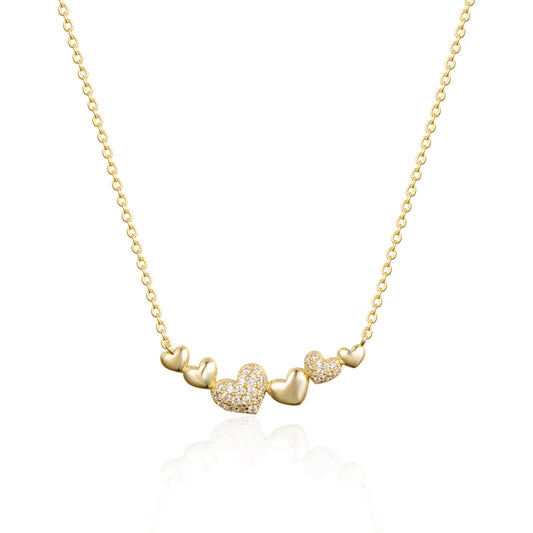 Gold Plated Heart Bar Necklace