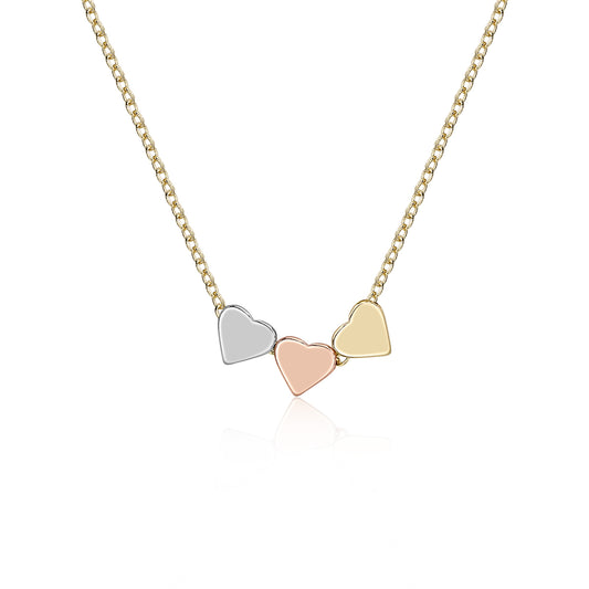 Gold Plated Triple Heart Necklace
