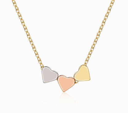 Gold Plated Triple Heart Necklace