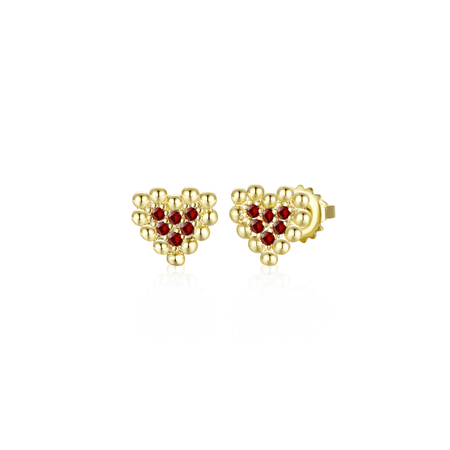 Gold Pearl Heart Earring