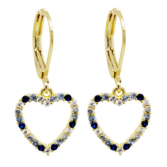 Blue Stone Heart Earring