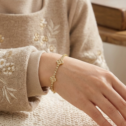 Girls Tennis Clover Bracelet