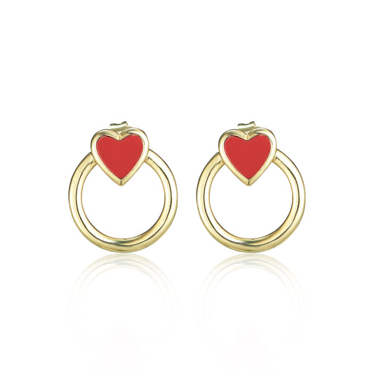 Circle Heart Earring